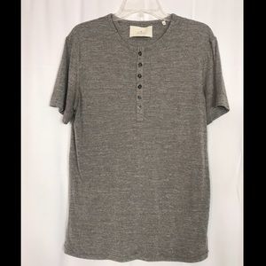 Designer Men’s Hipster Gray Henley Tee Medium